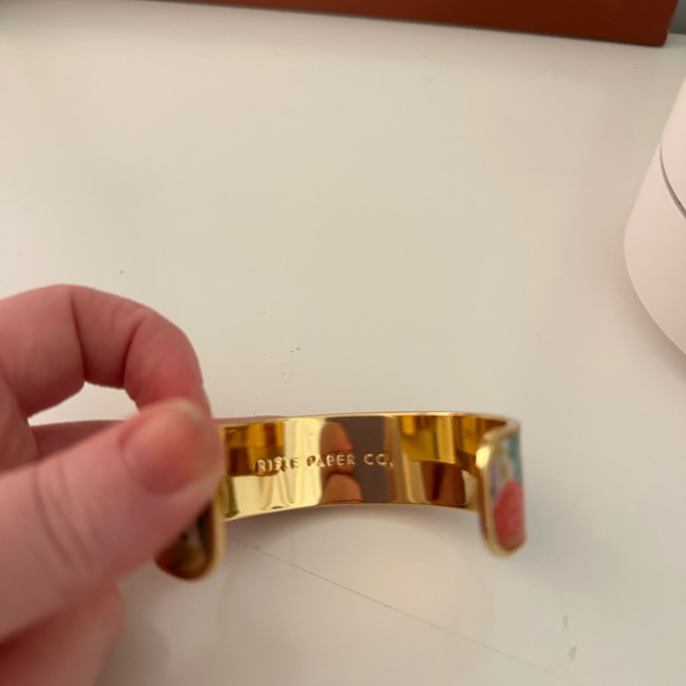 Rifle Paper Co. Floral Gold Cuff Bracelet - Picture 3 of 5